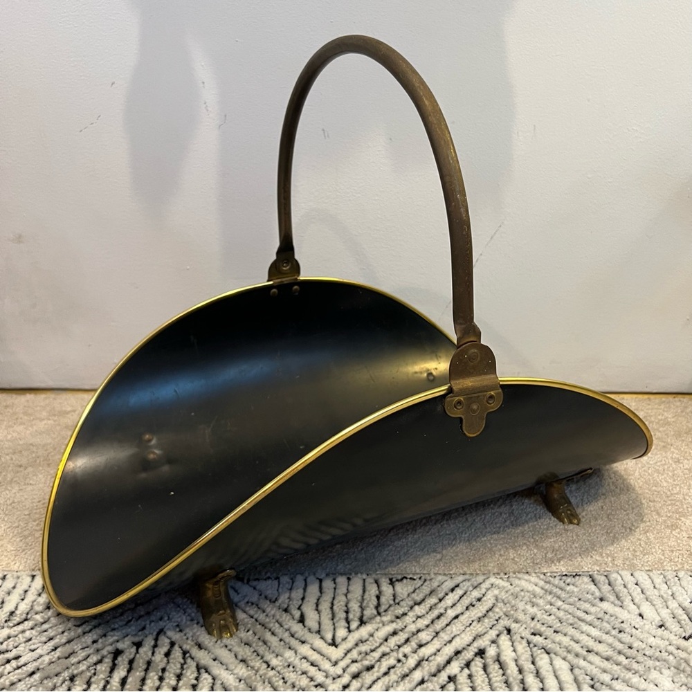 Brass and Black Lacquered Brass Log Holder - Picture 15 of 15